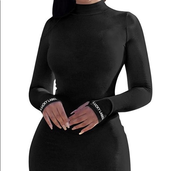 Cute Lucky Label Black Dress - Picture 1 of 4